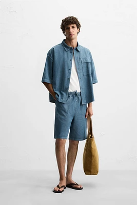 RELAXED FIT DENIM SHORTS