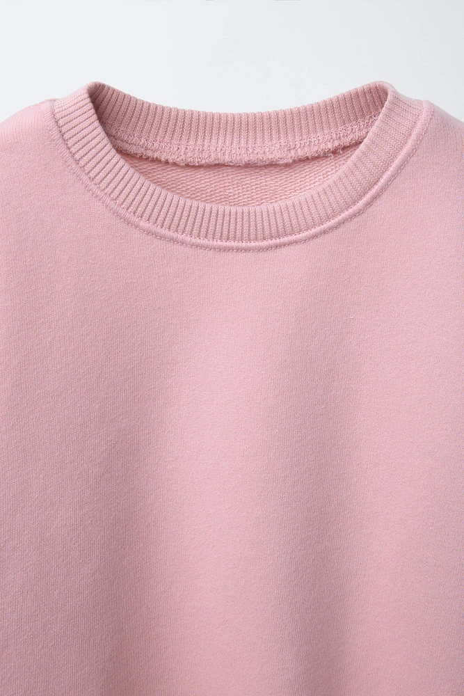 PLAIN SWEATSHIRT AND RIBBED LEGGINGS SET