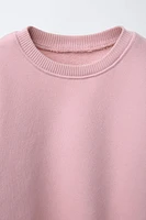 PLAIN SWEATSHIRT AND RIBBED LEGGINGS SET