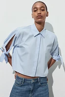 POPLIN SHIRT WITH TIES