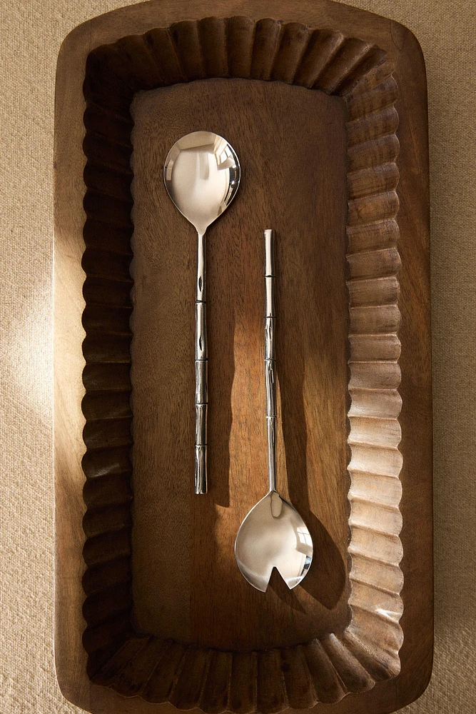 SET OF STEEL SALAD FLATWARE (SET OF 2)