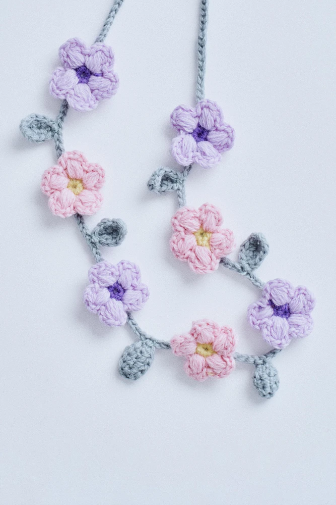 TIMELESZ - COLLIER LAINE CROCHET FLEURS