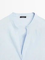 Blouse fluide col ouvert 100 % lin