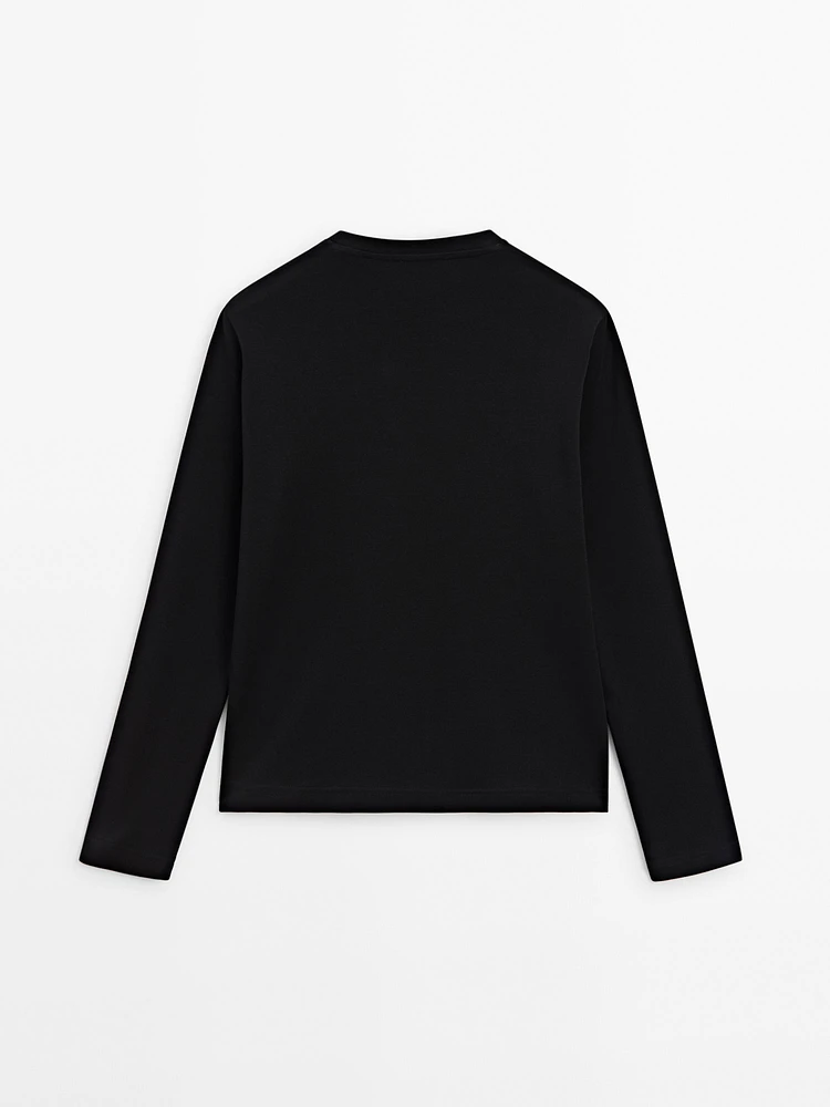 Long sleeve cotton T-shirt