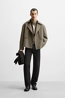 SHORT TECHNICAL FABRIC TRENCH COAT