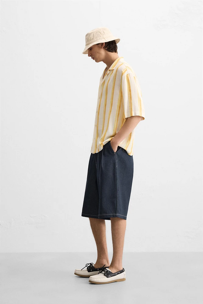 VISCOSE LINEN STRIPED SHIRT