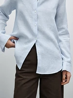 Pinstriped flowing linen shirt