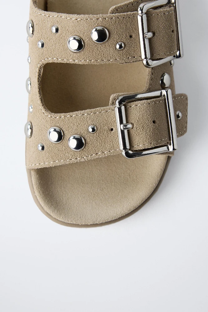 STUDDED LEATHER SANDALS