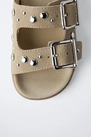 STUDDED LEATHER SANDALS