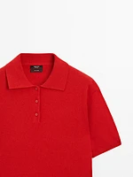 100% cashmere knit short sleeve sweater