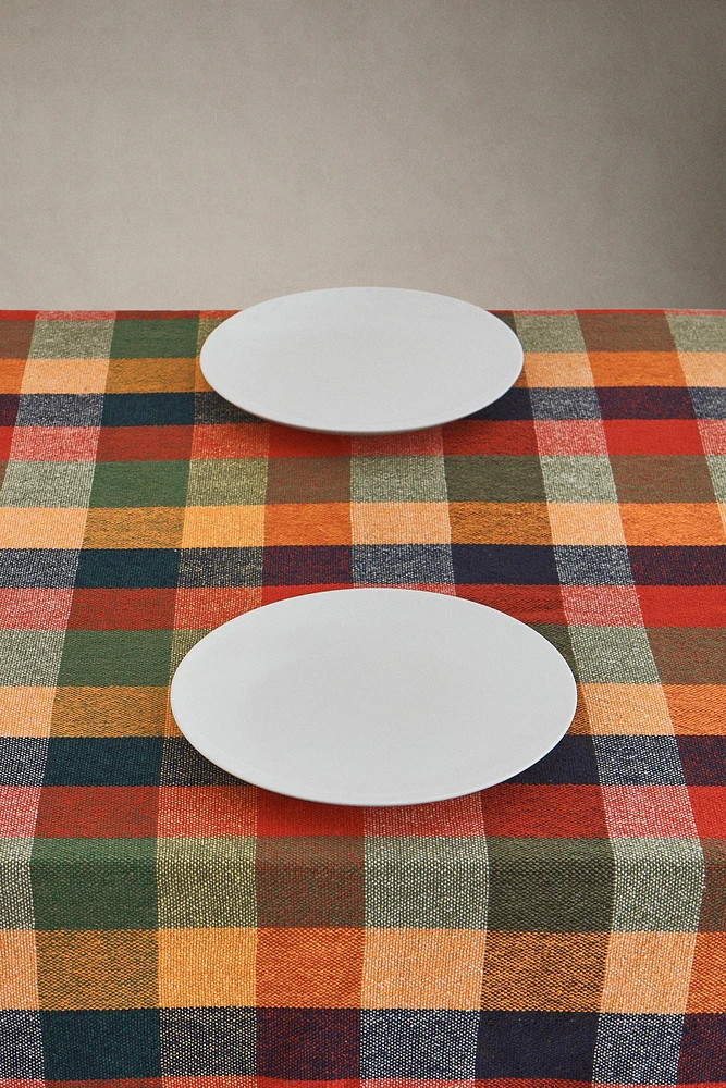 CHECK COARSE COTTON TABLECLOTH
