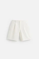 BERMUDA EN COTON - LIN PLIS