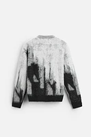 BRUSHED TEXTURE JACQUARD SWEATER