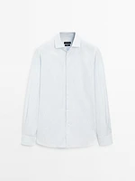 Chemise slim micro-rayures 100 % coton