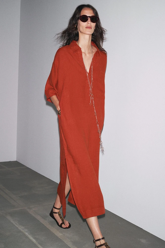 ZW COLLECTION 100% LINEN TUNIC DRESS
