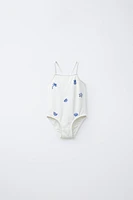 2-6 ANS/ MAILLOT DE BAIN TEXTURÉ BRODÉ