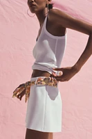 HIGH-WAISTED SCARF SHORTS