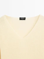 Pull en maille 100 % lin à manches longues