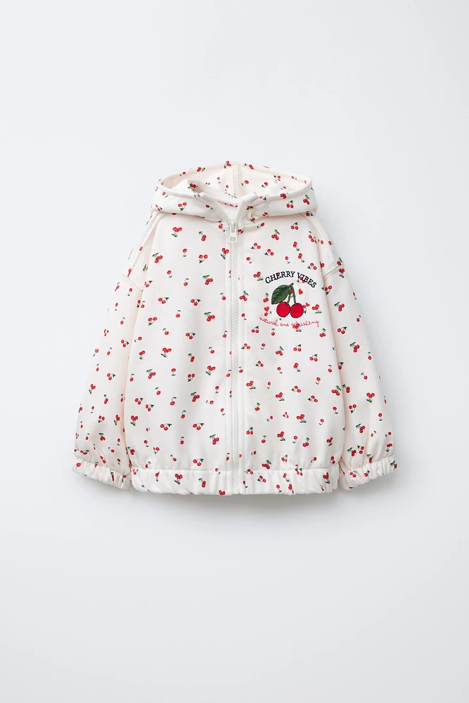 EMBROIDERED CHERRY HOODIE