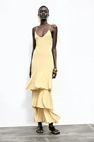 ROBE MIDI À VOLANTS