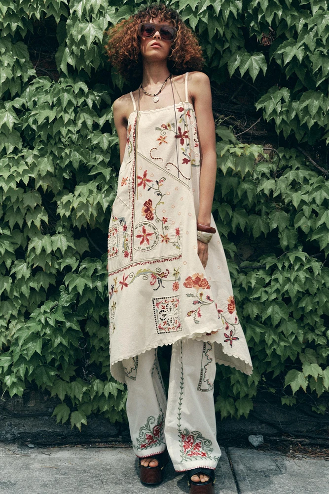 ZW COLLECTION ASYMMETRIC EMBROIDERED DRESS
