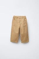 PANTALON EN SERGÉ À CARREAUX DAMIER