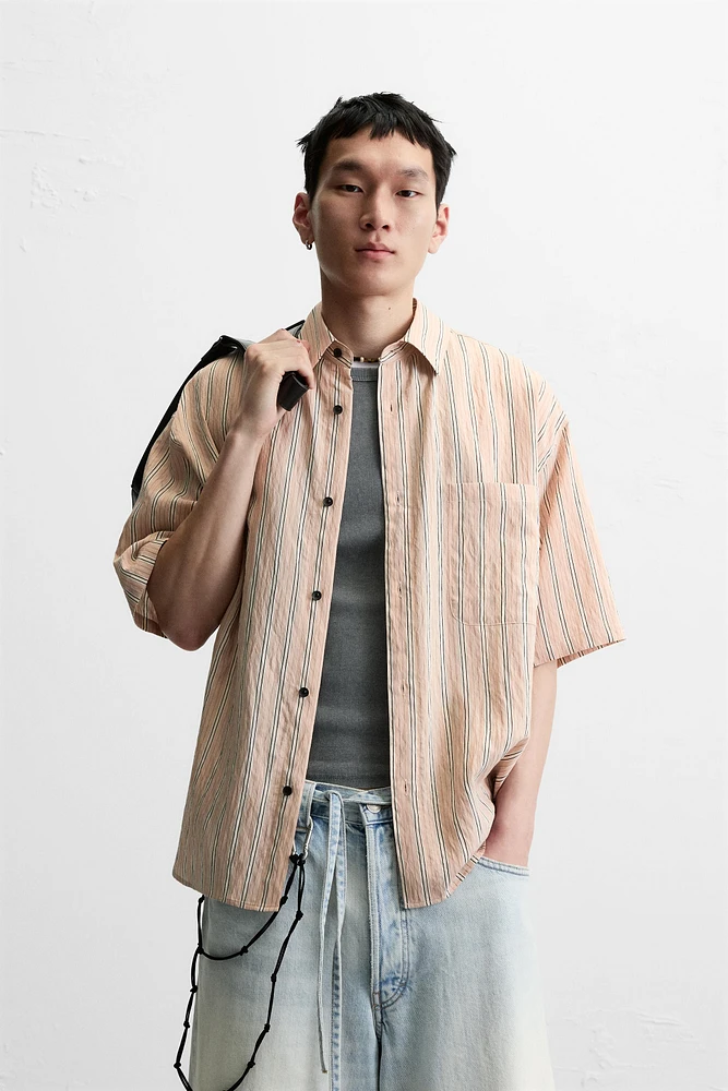 STRIPED FLOWY SHIRT