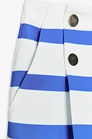 STRIPED BUTTON SHORTS