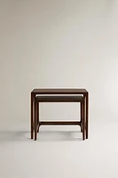 WOODEN NEST OF SIDE TABLES (SET OF 2)