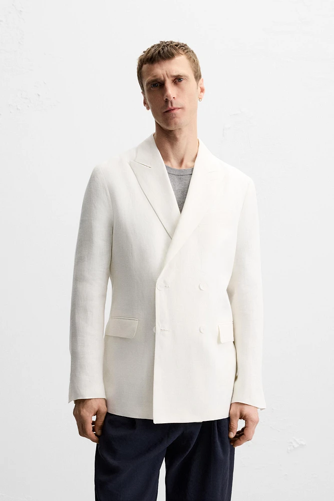 BLAZER CROISÉE 100 % LIN