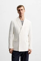 BLAZER CROISÉE 100 % LIN