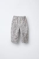 ANIMAL PRINT CANVAS TWILL PANTS