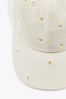 FLORAL EMBROIDERY TWILL CAP