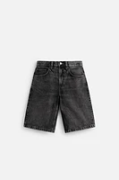 WASHED BAGGY FIT DENIM SHORTS