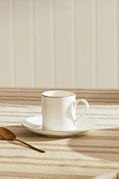 RIMMED BONE CHINA COFFEE CUP AND SAUCER