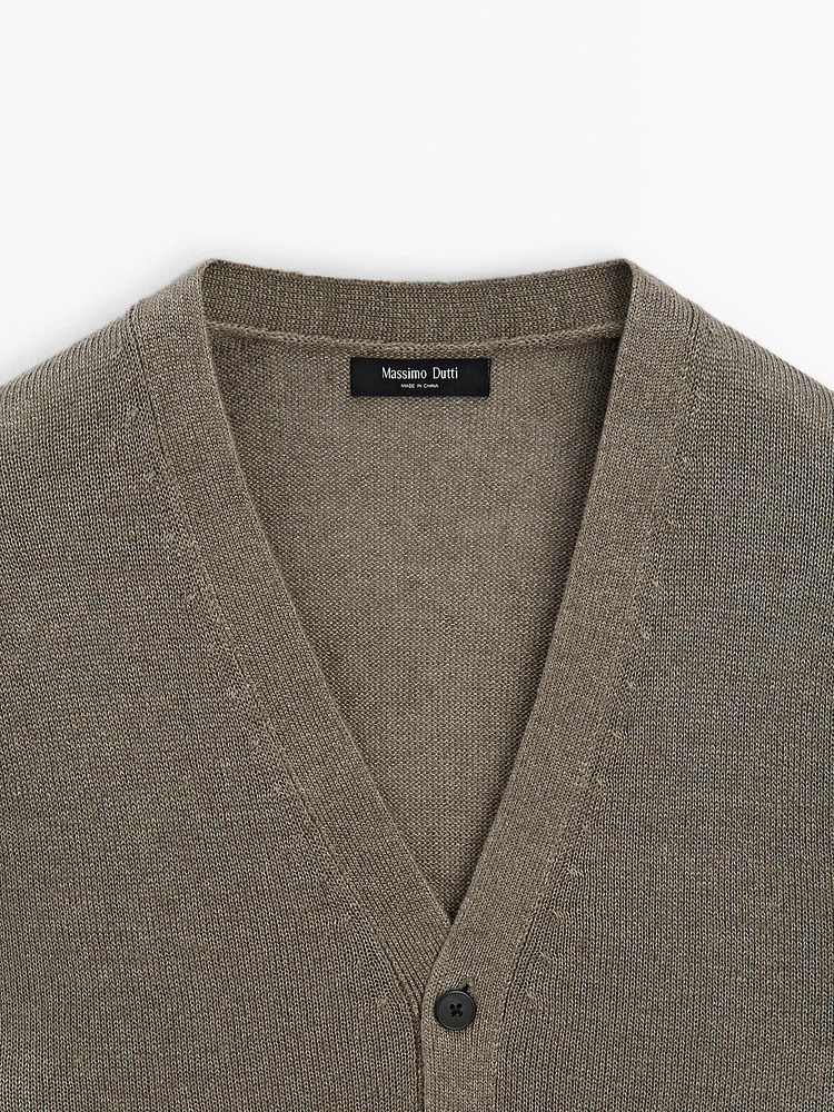 Cardigan en lin mélangé