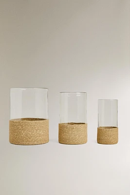 LANTERNE VERRE NON RECYCLABLE ET JUTE