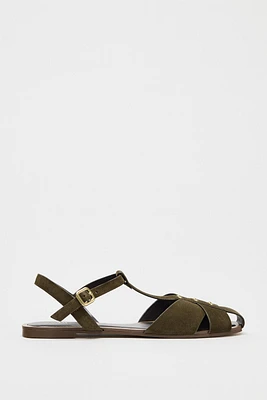SPLIT LEATHER FISHERMAN SANDALS