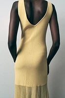 COMBINATION RIB KNIT DRESS