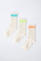 LOT DE TROIS PAIRES CHAUSSETTES LONGUES À RAYURES