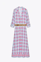 ROBE MIDI IMPRIMÉE CEINTURE