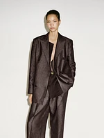 Pantalon à pince en lin chiné - Limited Edition