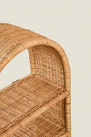 CHILDREN’S OVAL RATTAN SHELVING UNIT