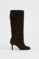 WIDE SHAFT SUEDE BOOTS