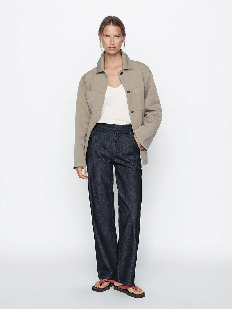 Mid-rise straight-leg jeans