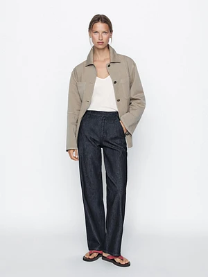 Mid-rise straight-leg jeans