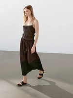 Jupe longue fluide plissée