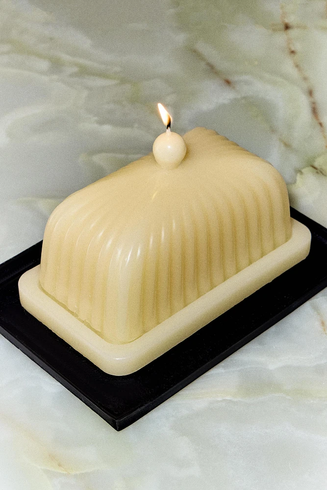 DECORATIVE BUTTER DISH CANDLE