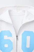 SWEAT COURT À CAPUCHE ZIP VARSITY