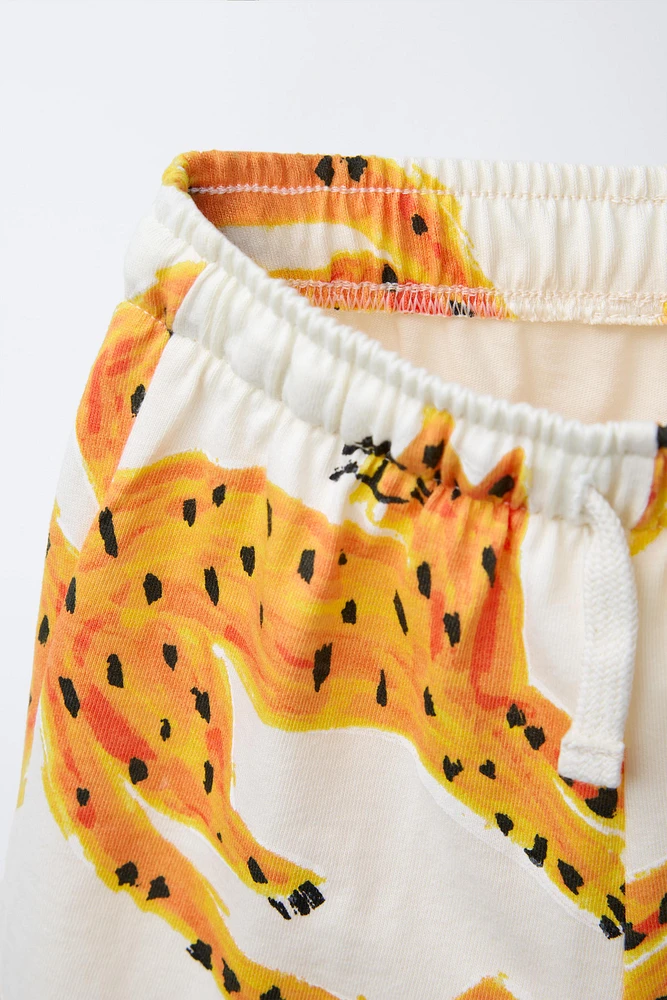 TIGER T-SHIRT AND BERMUDA JOGGING SET
